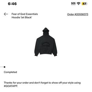 Fear of God Essentials Hoodie Size L bought for $120 very thick warm material